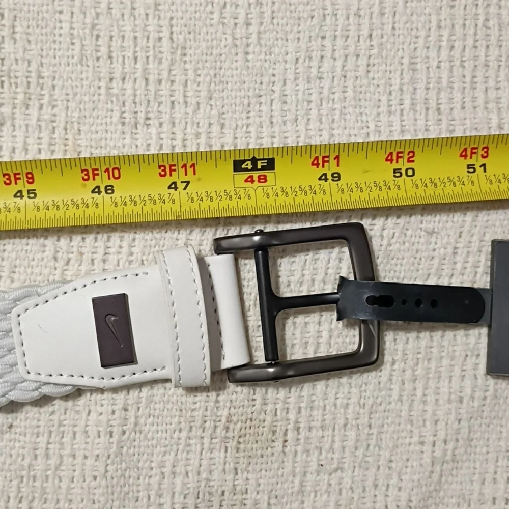 NWT Nike Golf White Braided Stretch Woven Belt Mens Size Large 40-42